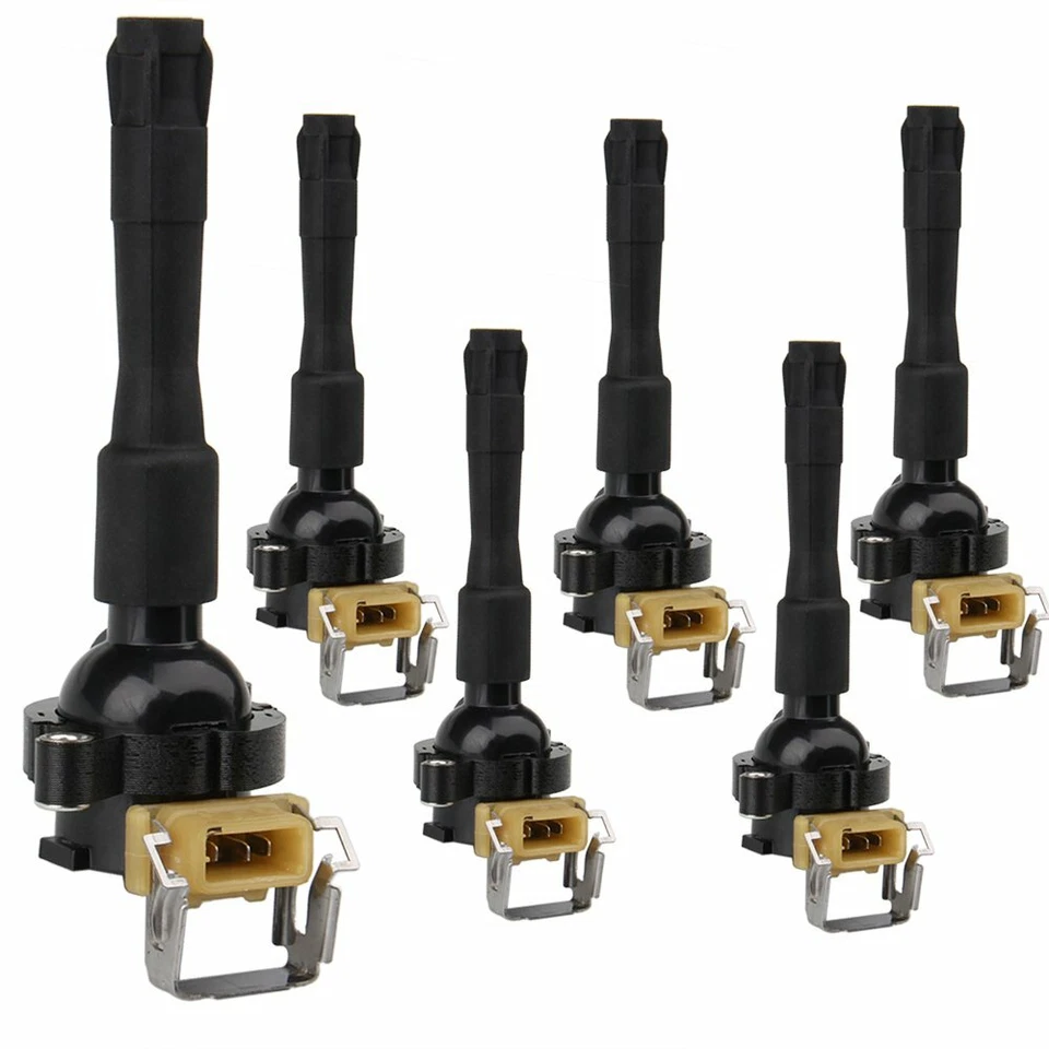 Paquete de 6 bobinas de encendido para BMW 528i 328i 325i 323i 525i 530i X3 X5 UF300 2,5 4,4 L Foto 4 de 4
