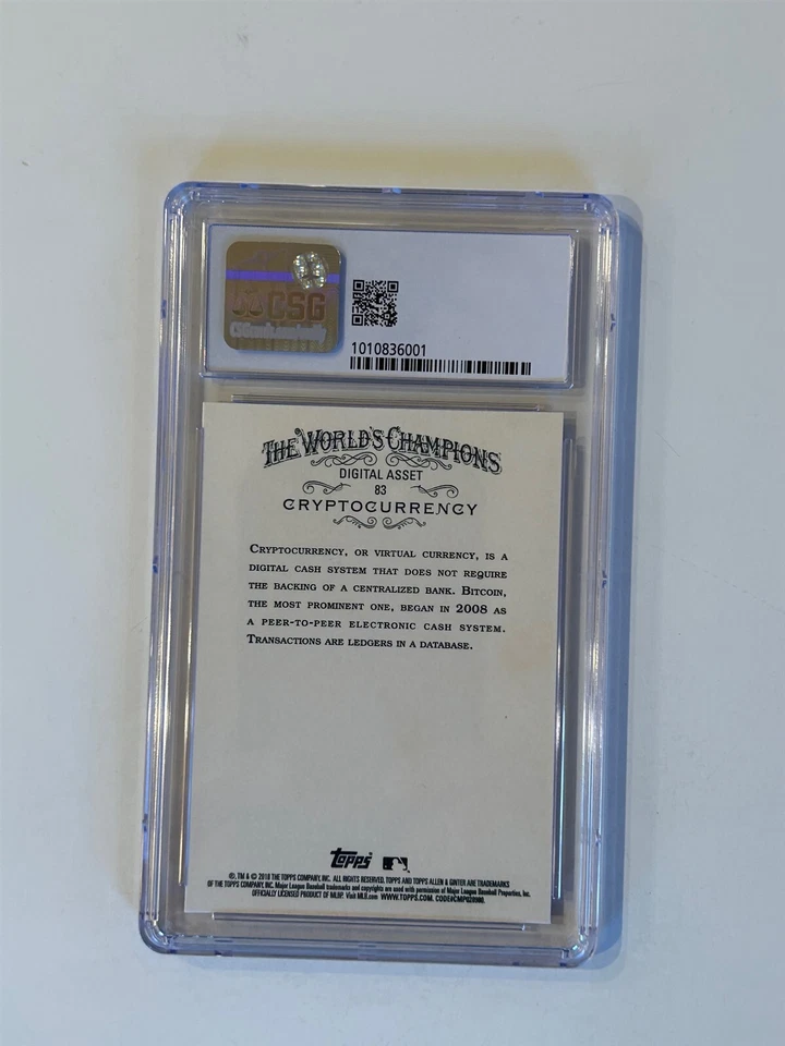 2018 Topps Allen Ginter X Black Border Cryptocurrency #83 CSG 9 Mint - Image 4 of 4