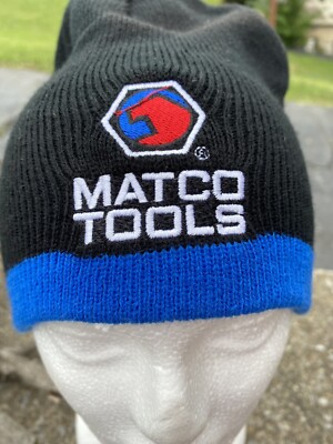Matco Tools Black Blue Beanie Cap hat Sock Cap Logo NEW