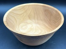 Artisan Handmade Wooden Ash Bowl Very Thin  Lightweight Artist Signed 7x7x4"