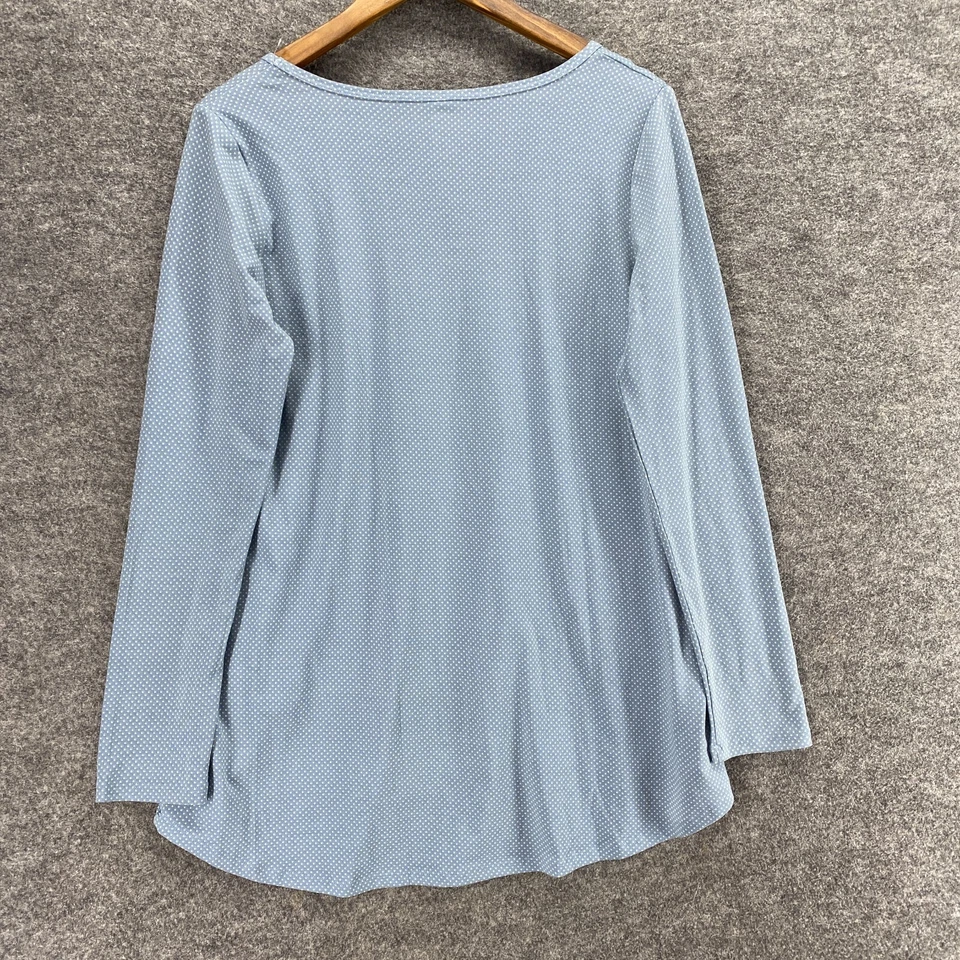 Camiseta LulaRoe Mujer M Mediana Azul Lunares Manga Larga Cuello Redondo Informal Foto 2 de 4