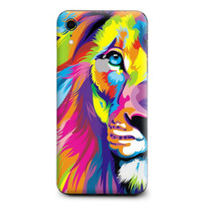 Skins Decal Wrap for Apple iPhone XR - Colorful Lion Abstract Paint