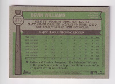 2025 Topps Heritage RED BORDER #376 DEVIN WILLIAMS New York