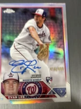2023 Topps Chrome Update #RA-EL Evan Lee RC Refractor Auto /499 Wash Nationals