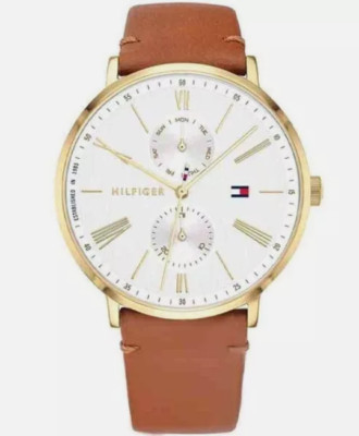 Tommy Hilfiger Damenuhr 1782073 Quarz Leder Starp silber Zifferblatt 38 mm NEU