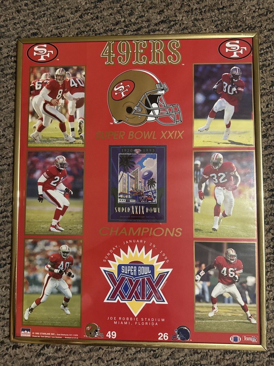 Framed 1995 NFL Super Bowl XXIX 29 Champions SF 49ERS Starline