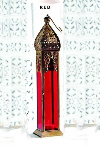 35cm Large Plain Moroccan Tall Tonal Glass Lanterns Tealight Holder Home Decor - Picture 6 of 7