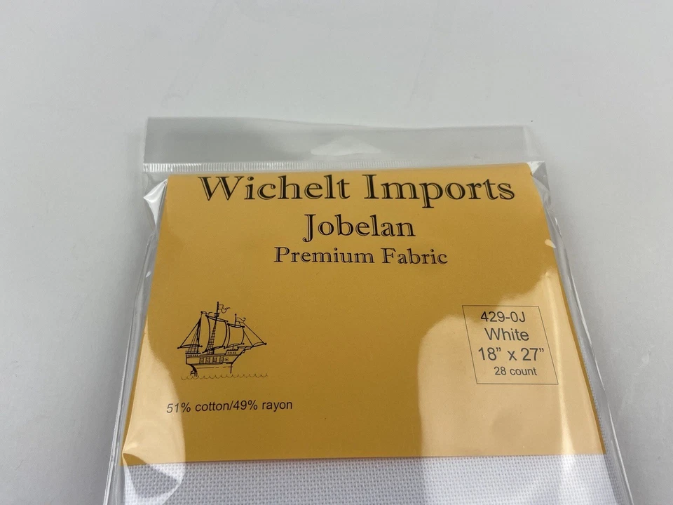 28 Count White Jobelan 18 by 27 inches Fat Quarter Cross Stitch Fabric Wichelt - Image 2 of 3
