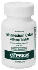Cypress Magnesium Oxide 400mg Tablets 120ct -Expiration Date 11-2026