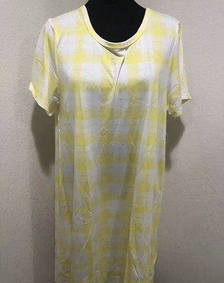 Lularoe 3XL Carly Swing Dress NWT White Yellow Checkered XXL Summer Plaid #0432