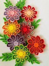Lote 10 Hojas de Quilling de Papel 7 Papel Quilling Flor Hecho a Mano Artesanía Arte de Pared Nuevo