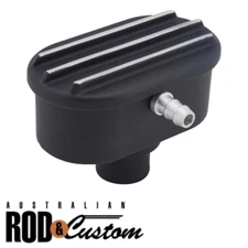Rocker Cover Breather Black Finish Finned + PCV Valve Ford Chev Hot Rod