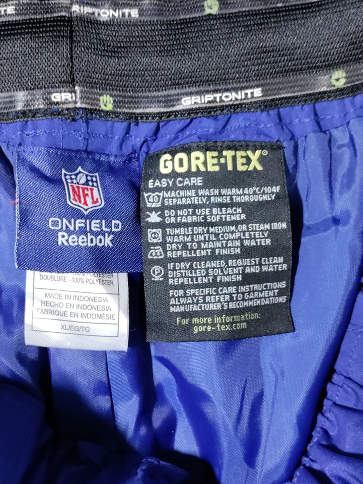 Pantalones de calentamiento Reebok NFL On Field XL Gore-Tex Buffalo Bills impermeables Foto 2 de 4