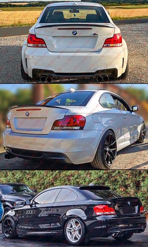 FOR 2007-2013 BMW E82 1 SERIES COUPE GLOSS BLACK PERFORMANCE STYLE TRUNK SPOILER - Picture 5 of 5
