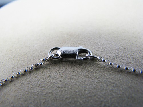 c781 Lovely 14K White Gold Diamond Lariat Style Necklace on 16" White Gold chain - Picture 9 of 9