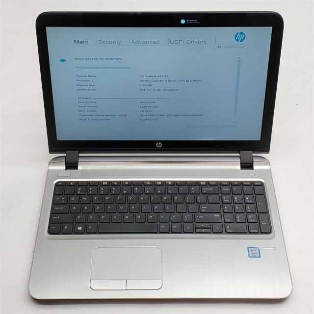 HP ProBook 450 G3 Laptop Intel Core I5-6200u 4gb RAM 500gb HDD for 