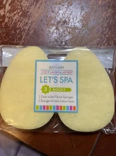 The Bathery Let's Spa  Pack  of 2 duel sided facial sponges! Nice!