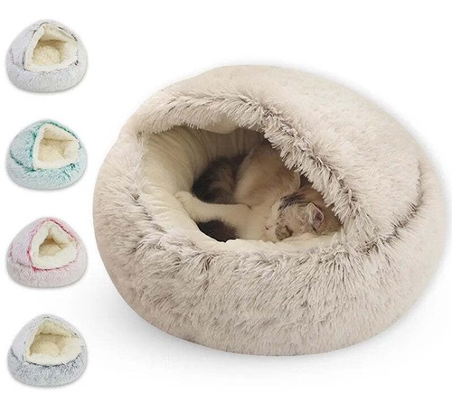 DECASSA Pet Bed Plush Nest Semi-Closed Mattress For Cats Small Dogs - Picture 3 of 28