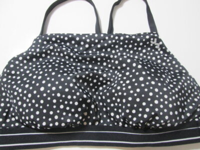 Joy Lab Bra Size S Black Wireless Lined Racerback Pullover Polka Dot Intimates