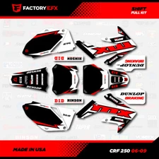 Black White Red Shift Racing Graphics kit fits Honda Crf250 06-09 Crf 250 Decals