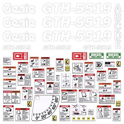 #ad #ad Decal Kit fits GENIE GTH 5519 Telescopic Forklift Complete Sticker 7yr Vinyl USA $319.49