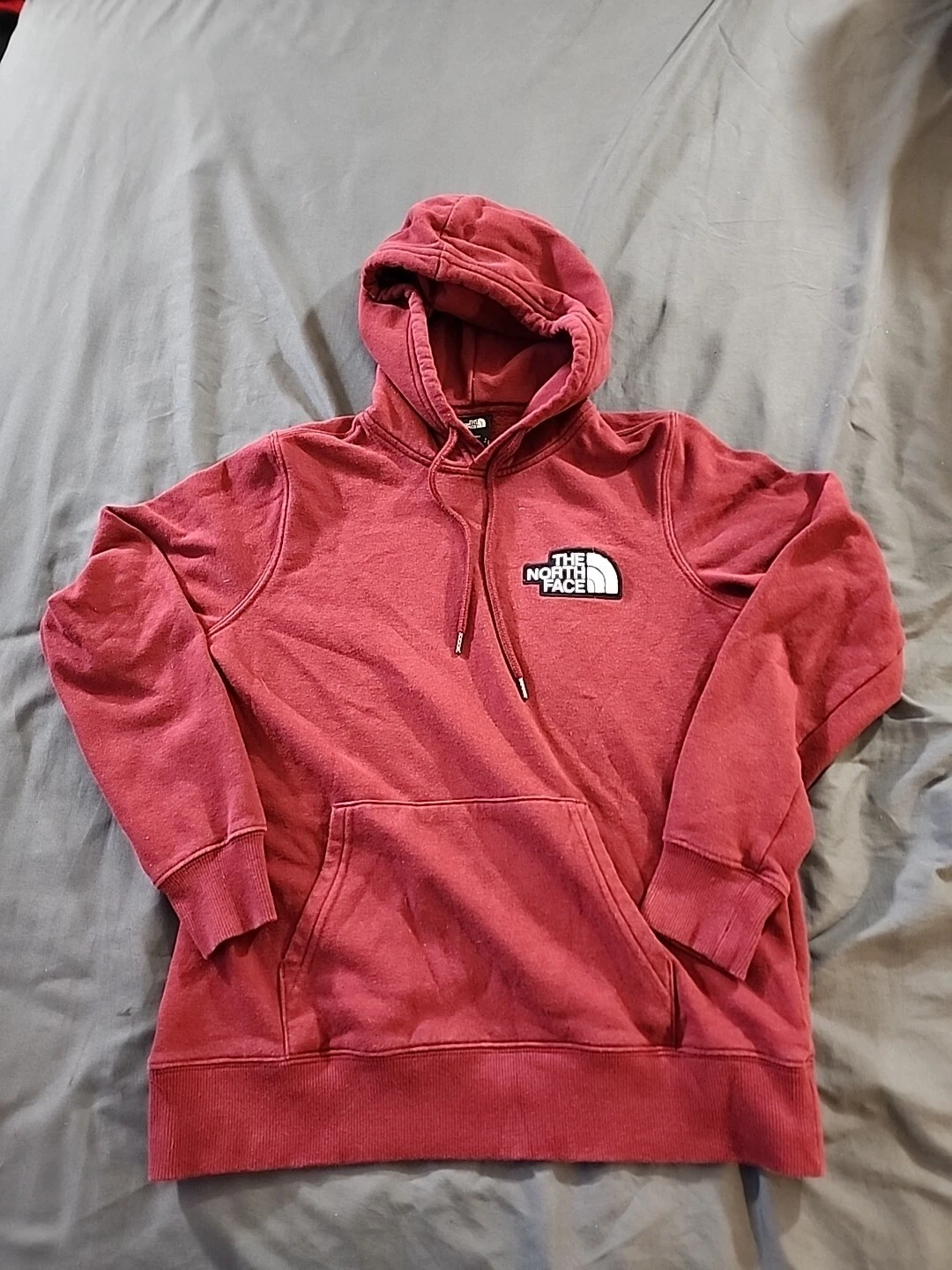 Northface Hoodie Women (S) Maroon Pop Out Logo Sweater Pullover