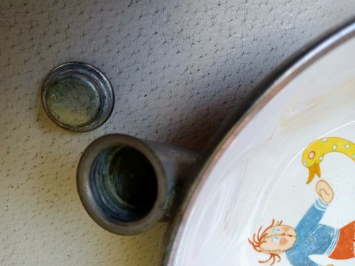 PLATO COLONIAL NIÑOS VINTAGE WARMING BOWL EE. UU. RAGGITY ANN MUÑECA Y PATO - Imagen 4 de 7