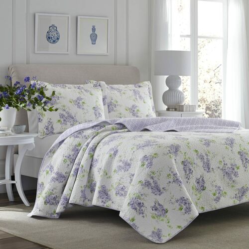 * NEW * Laura Ashley Keighley Lilac Quilt Set (King) (Kayleigh & Co.) | eBay