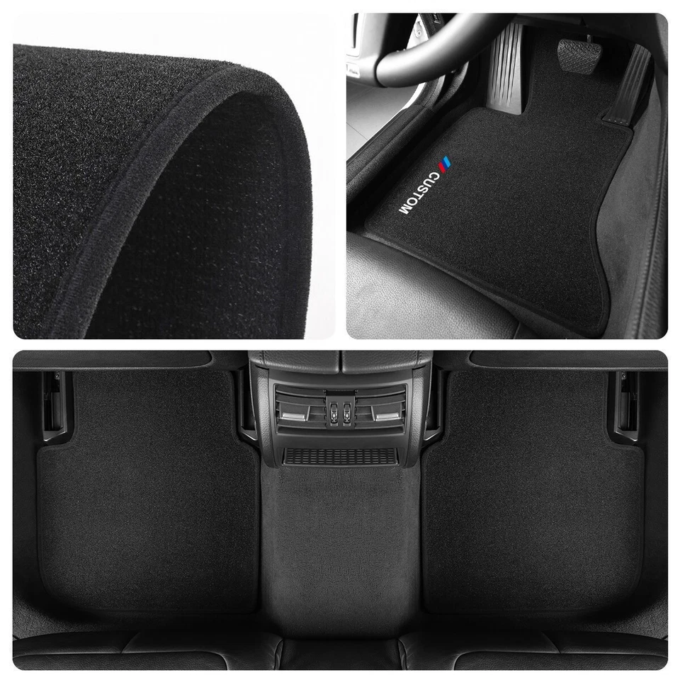 For BMW M4 F82 2014-2020 luxury Carpet Velour Car Floor Mats Liners M4 LOGO - Image 2 of 4
