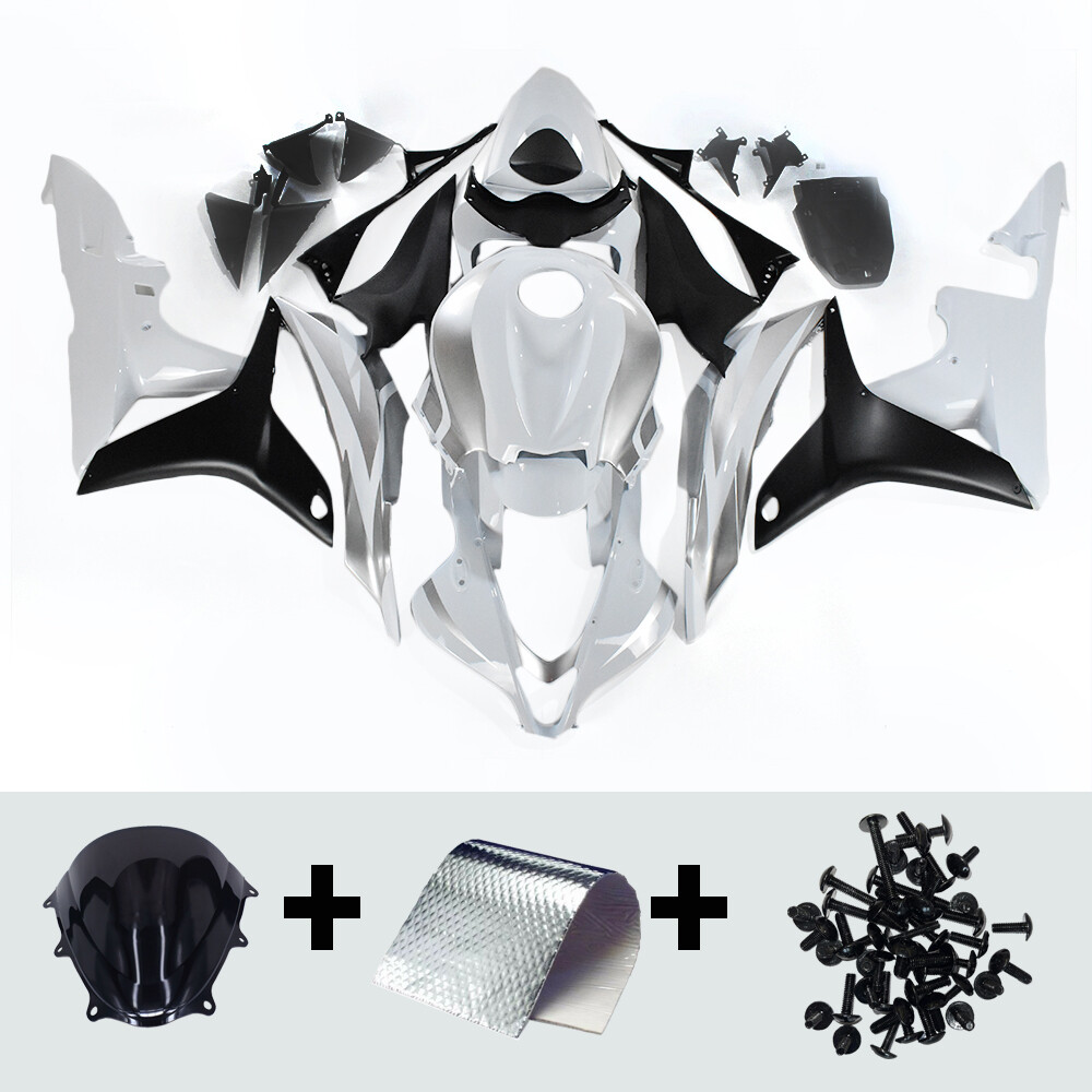 White Silver ABS Bodywork Kit for Honda CBR600RR F5 2007 2008 07