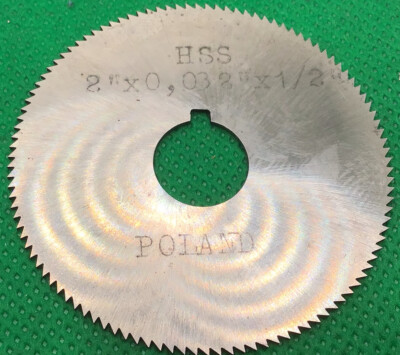 HSS Slitting Saw blade 2 X .032  x 1/2  hole, Made in Poland, Jewelers Saw