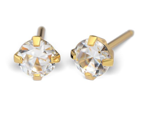 Boucles D'oreilles Médicales Studex System 75 - Tiges En Or 9 Carats (9K) - Diamètre 2mm - Neuf Avec étiquettes