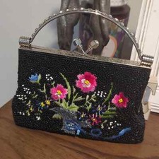 Jessica McClintock Vintage Beaded Cocktail Purse Clutch