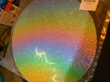 Dichroic Glass: CBS 96 COE Rainbow on Hammered Textured Black 3" Sq