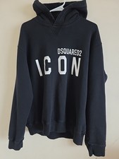 DSQUARED2 Icon Black Pullover Hoodie Mens XL