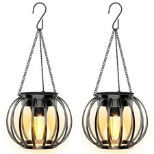 Solar Garden Lantern Hanging Light LED Outdoor Retro Tree Lamp Waterproof Decor