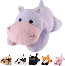 Hippo Weighted Stuffed Animals - 22 Inch 4.5 Pounds Weighted Plush Hippo Stuffed
