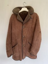 Vintage Genuine Sheepskin Coat Size Uk 40 Mens Made In Great Britain Dark Brown