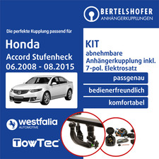 Anhängerkupplung abn. u.7pol sp. E-Satz für HONDA Accord Stufenheck VIII CU 08-