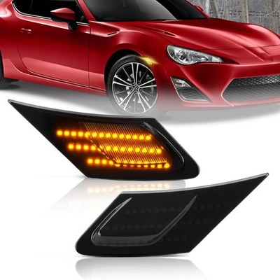 Smoke LED Side Marker Bumper Lights For 13-2020 Subaru BRZ Scion FR-S Toyota 86