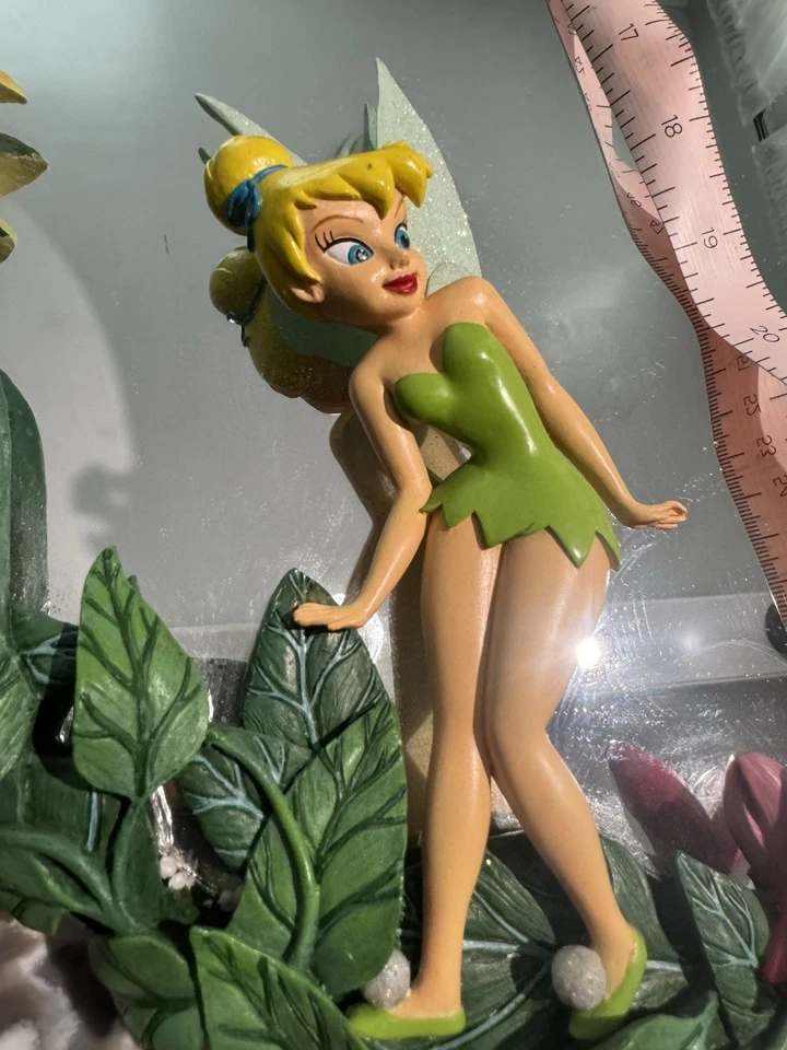 Espejo grande Tinker Bell raro 26" de alto x 16" de ancho flores florales 3D resina Disney Foto 3 de 4