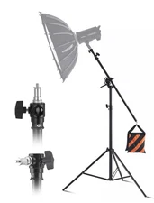 Aluminum Photography Light Stand with Boom Arm Adjustable With carry Bag Gift