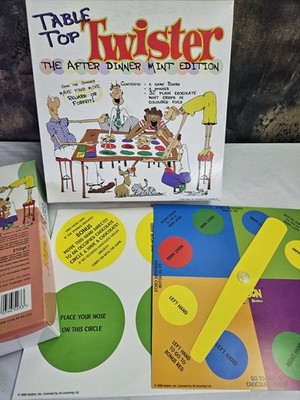 Vintage 1998 Hasbro Table Top Twister After Mint Edition gebraucht Spiel ohne Schokolade 