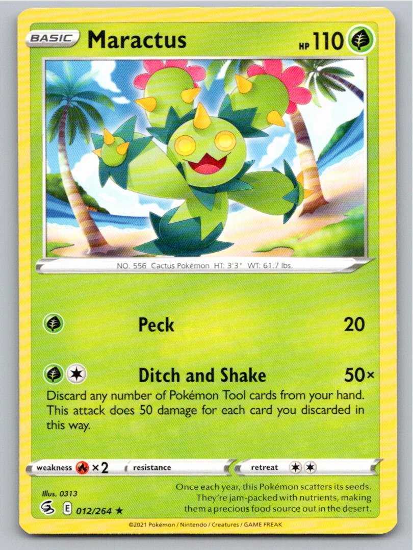 2021 POKEMON MARACTUS FUSION STRIKE 012/264 RARE NM A50588 FREE S&H