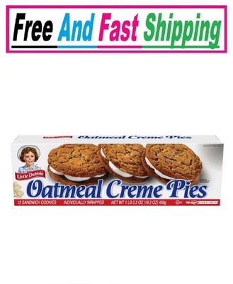 Little Debbie Oatmeal Crème Pies, 12 Individually Wrapped Sandwich Cookies, 16.2