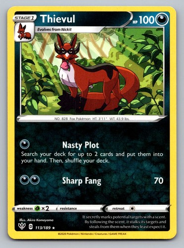 Pokemon TCG SWSH03: Darkness Ablaze Thievul 113/189