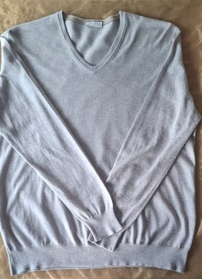 Gran Sasso Strickpullover Pullover Rundhals Baumwolle/Kaschmir hellgrau Gr. 56