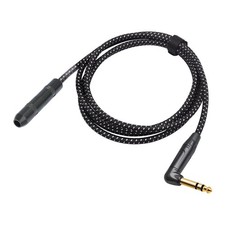 6Feet Right Angle 1/4 TRS Male to Female Stereo Audio Cable,6.35mm TRS Male t...