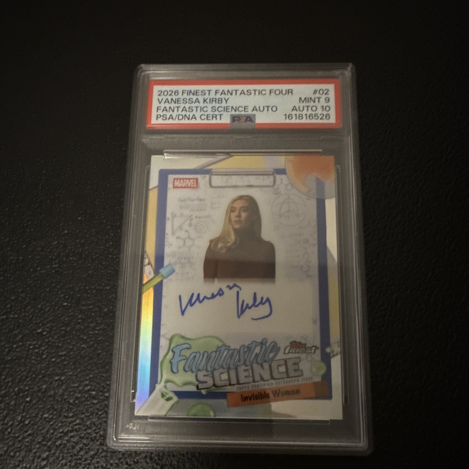 Topps 2026 Finest Fantastic Four 65th FS-02 Vanessa Kirby Auto Dual Grade PSA 9