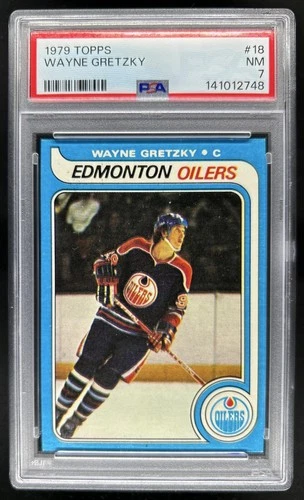 1979-80 Topps Wayne Gretzky Rookie UER RC #18 Oilers PSA 7
